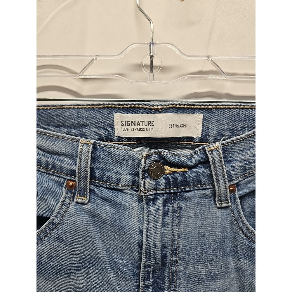Levi's Mens Blue Relaxed Fit Strauss Signature Stretch Denim Jeans Size 32x32 - Picture 8 of 16